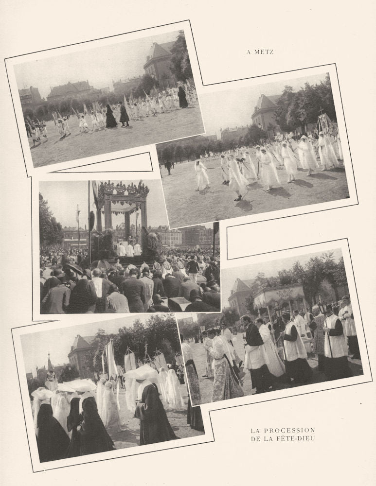 MOSELLE. A Metz; La Procession de la Fête- Dieu 1937 old vintage print picture